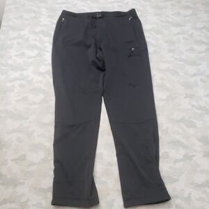 REI Hiking Pants Mens 38 Black Outdoor Belted Pockets Hiking Travel Camp